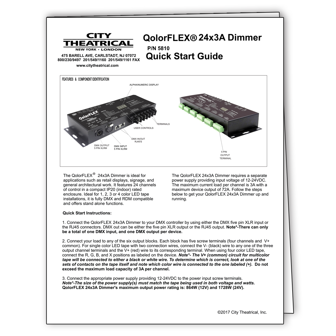 QolorFLEX 24x3A Dimmer Quick Start Guide
