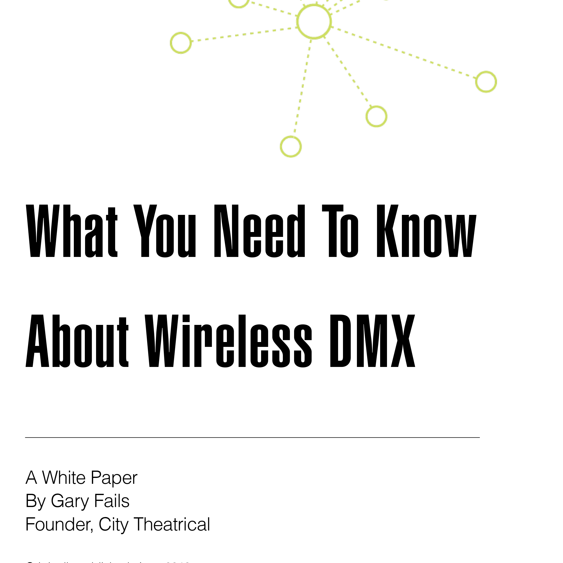 What You Need to Know About Wireless DMX, a white paper, cover art