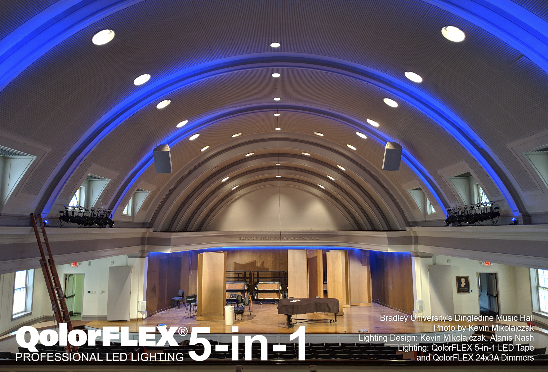 QolorFLEX 5-in-1 LED Tape at Bradley University's Dingledine Music Hall