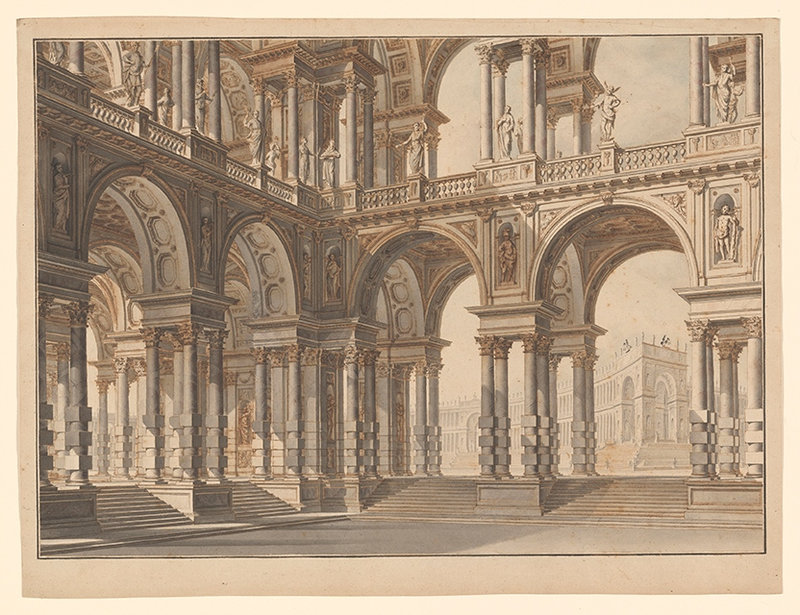 Jules Fisher Collection Bibiena Drawing