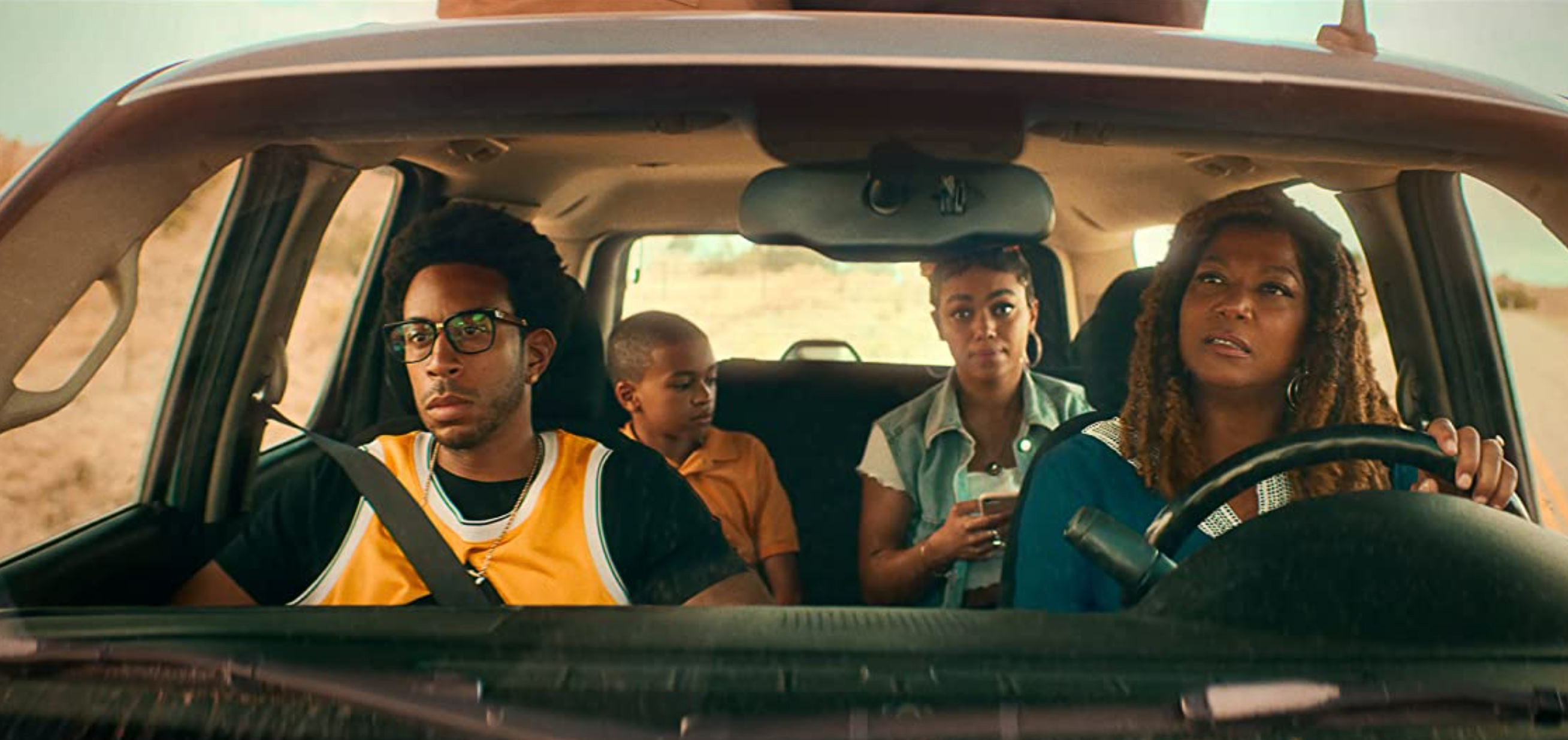 Ludacris, Shaun Dixon, Mychala Lee, and Queen Latifah in Netflix Film End of the Road