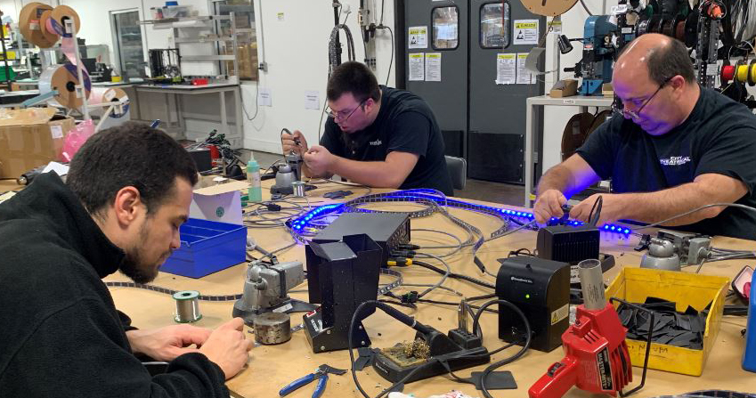 In-house QolorFLEX LED Tape cutting and soldering