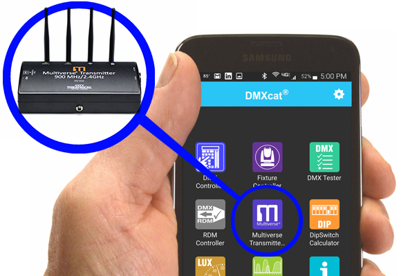 DMXcat app update for Multiverse Transmitter