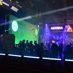 Vari-Lite and Astera booths