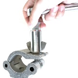 Wing Nut Socket in hand, tightening a wing nut on a clamp