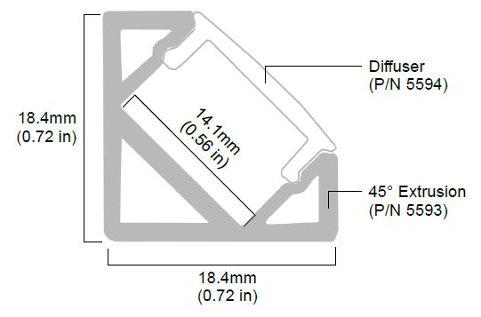 45-degree extrusion diagram with labels