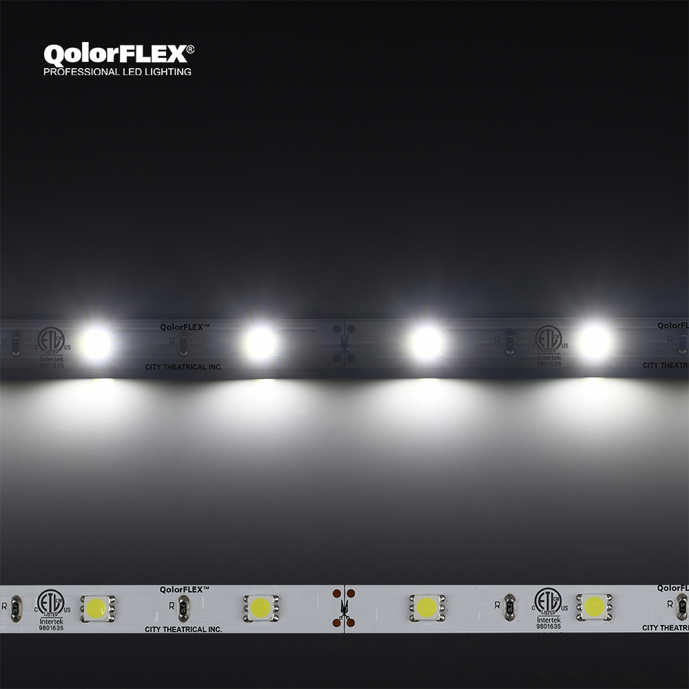 5050-12-CW-30-5-20-1 QolorFLEX LED Tape, 12V Indoor, Cool White (Medium Output, 515 lumens/meter) 