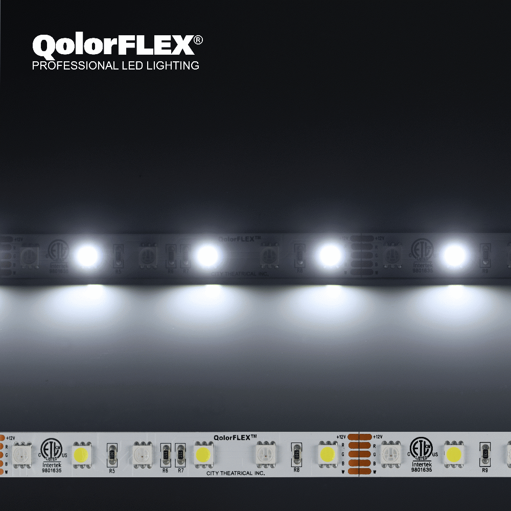 5050-12-RGBCW-60-5-20-1 QolorFLEX LED Tape, 12V Indoor, RGB and Cool White