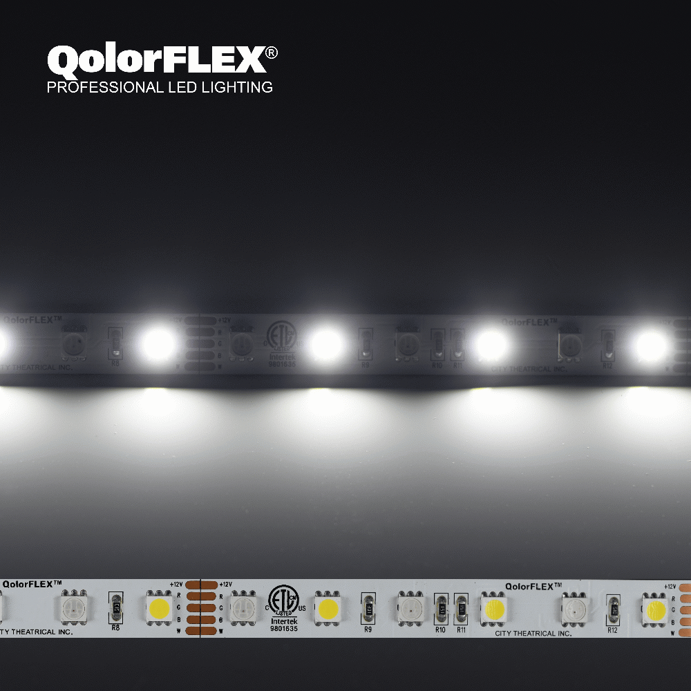 5050-12-RGBNW-60-5-20-1 QolorFLEX LED Tape, 12V Indoor, RGB and Natural White