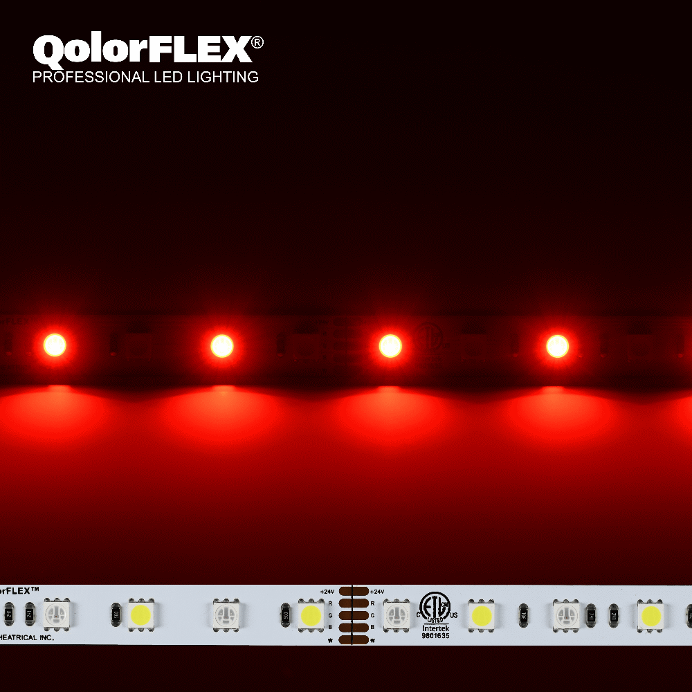 5050-24-RGBCW-60-5-20-1 QolorFLEX LED Tape, 24V Indoor, RGB and Cool White