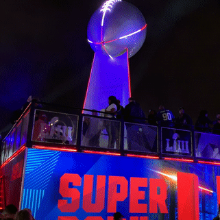 QolorPIX Pixel Control at the Vince Lombardi Trophy Replica Lighting at Super Bowl Live in Atlanta, Georgia