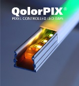 QolorPIX Pixel Controlled LED Tape in extrusion with diffuser
