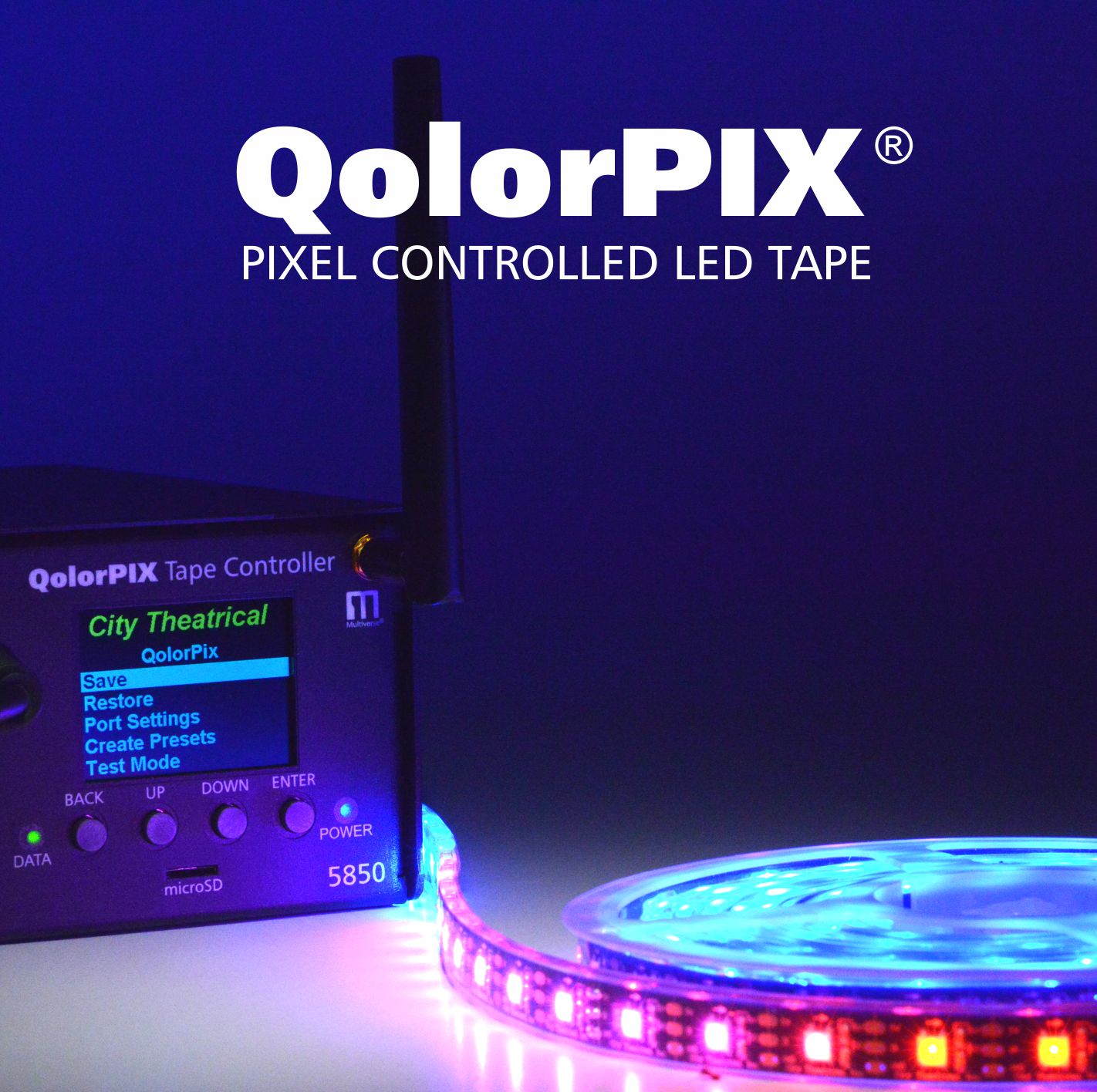 QolorPIX Pixel Controlled LED Tape & Tape Controller