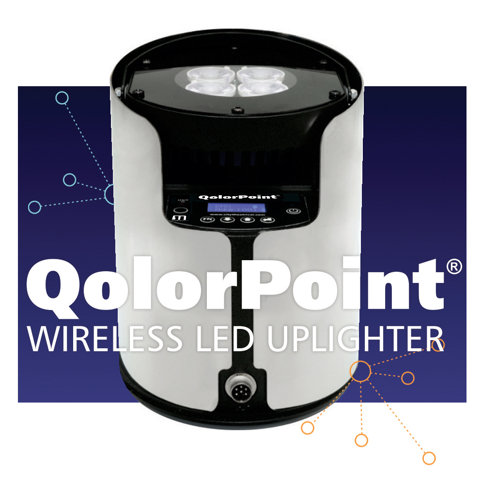 QolorPoint Battery-Operated Multiverse wireless DMX 2.4GHz Uplighter